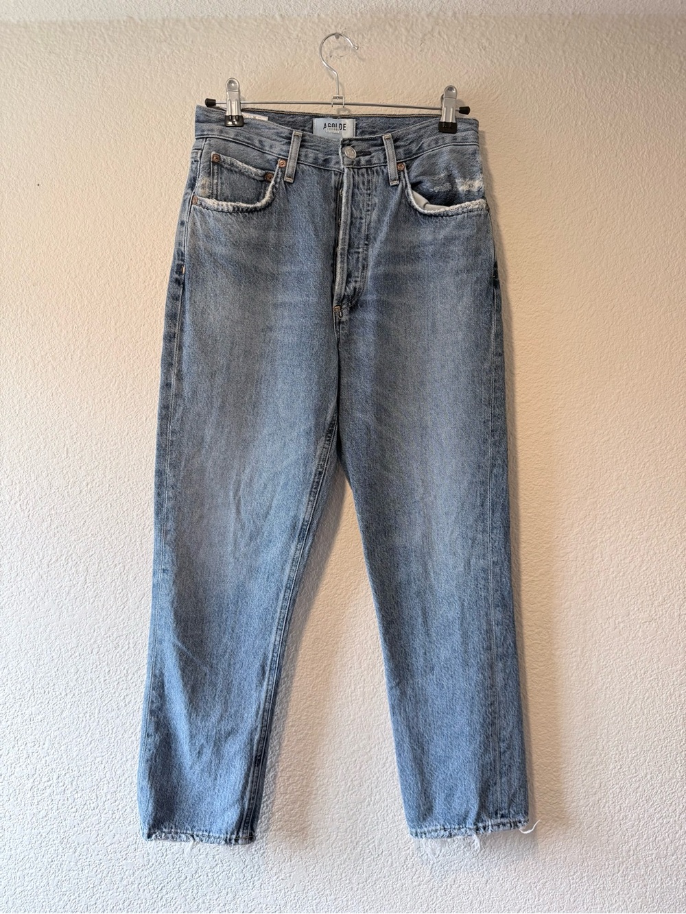 AGOLDE Riley Medium Blue Relaxed Straight Jeans